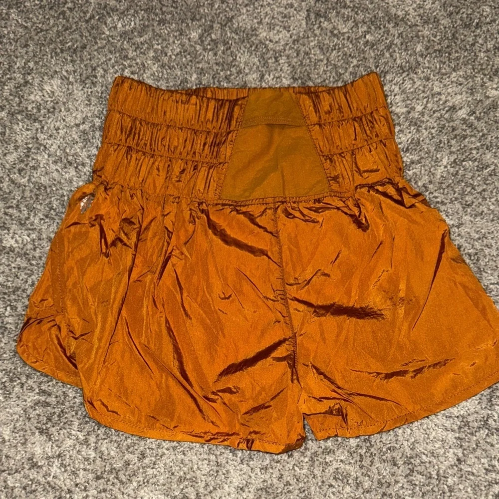Free People Rust Orange Smocked Waist Athletic Shorts